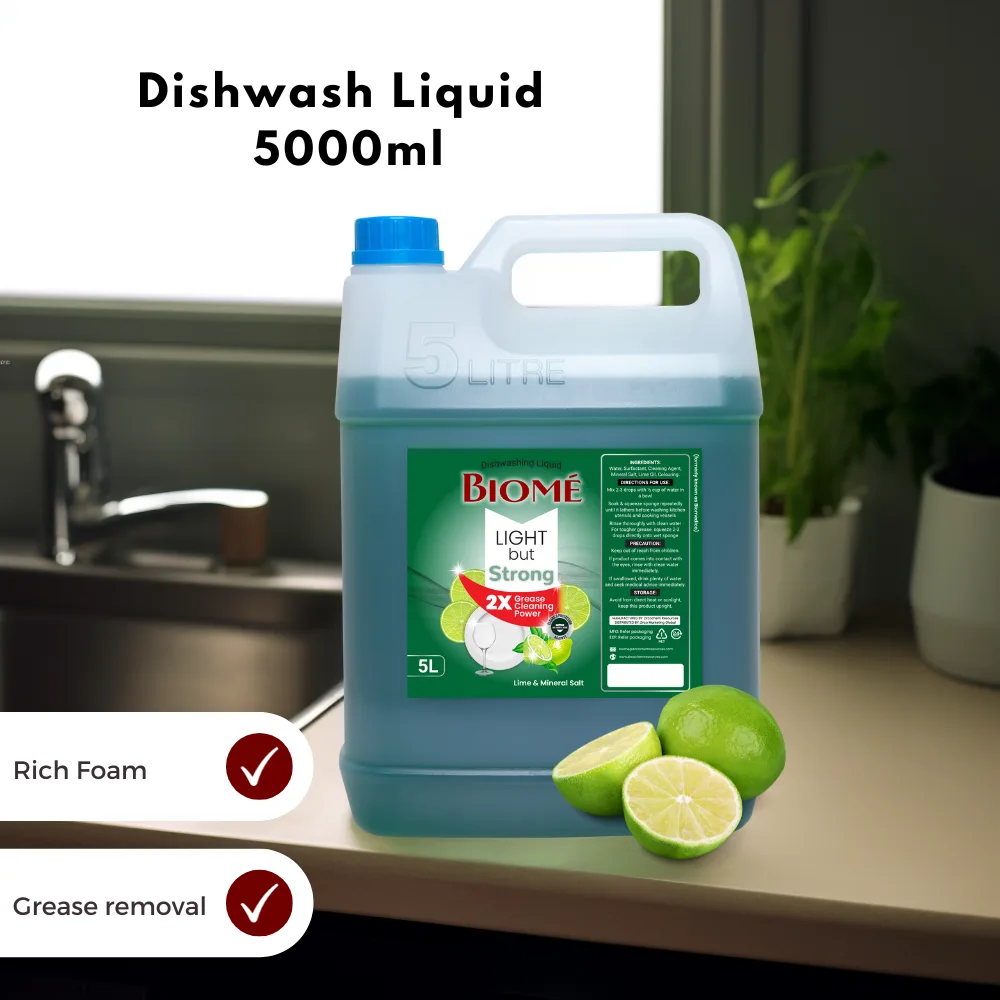 BIOMÉ Dishwash Liquid 5L – Lemon Lime | Lime & Mineral Salt