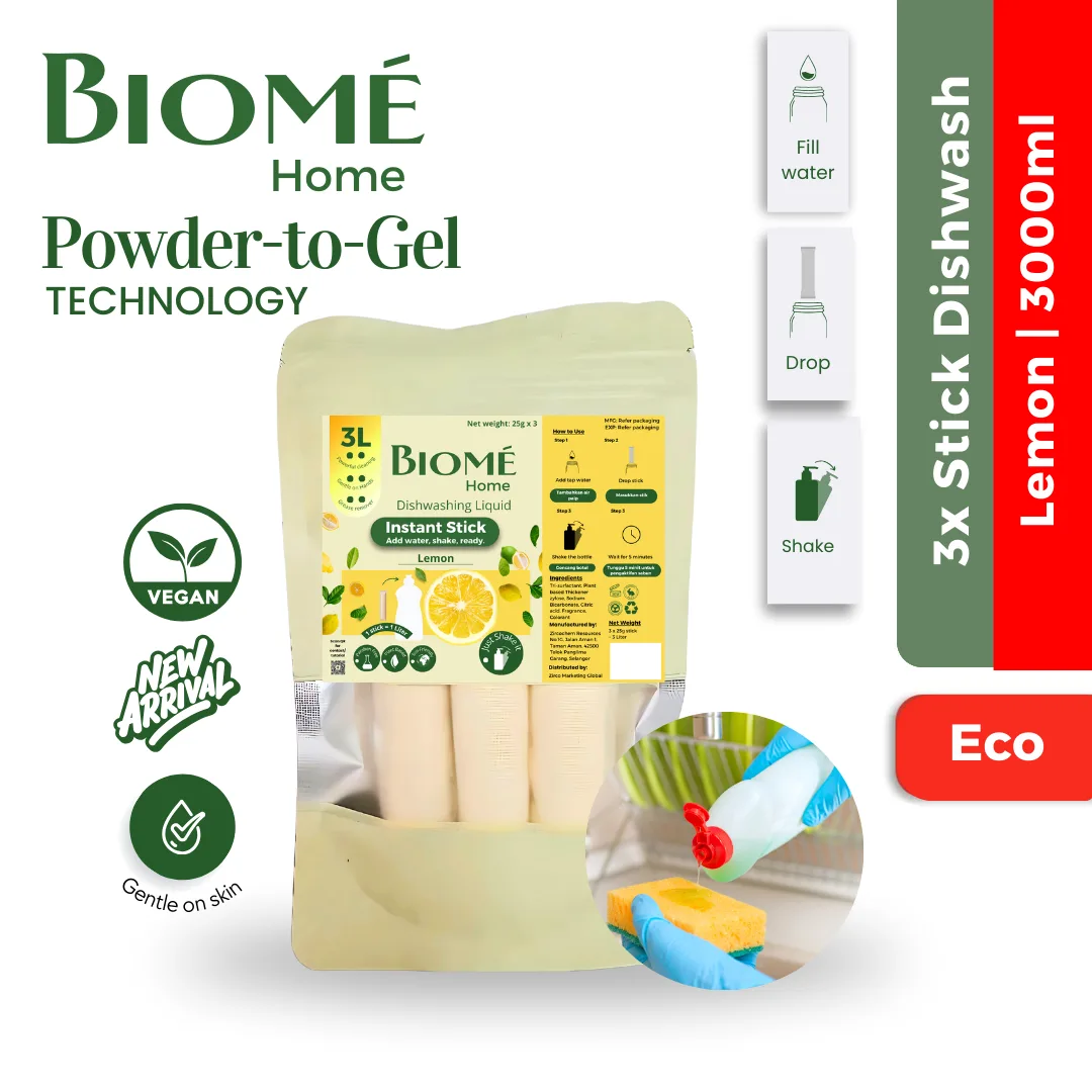 BIOMÉ Instant Stick Dishwash Soap Aloe Vera | Lemon | Lime | Mandarin Orange - 3L