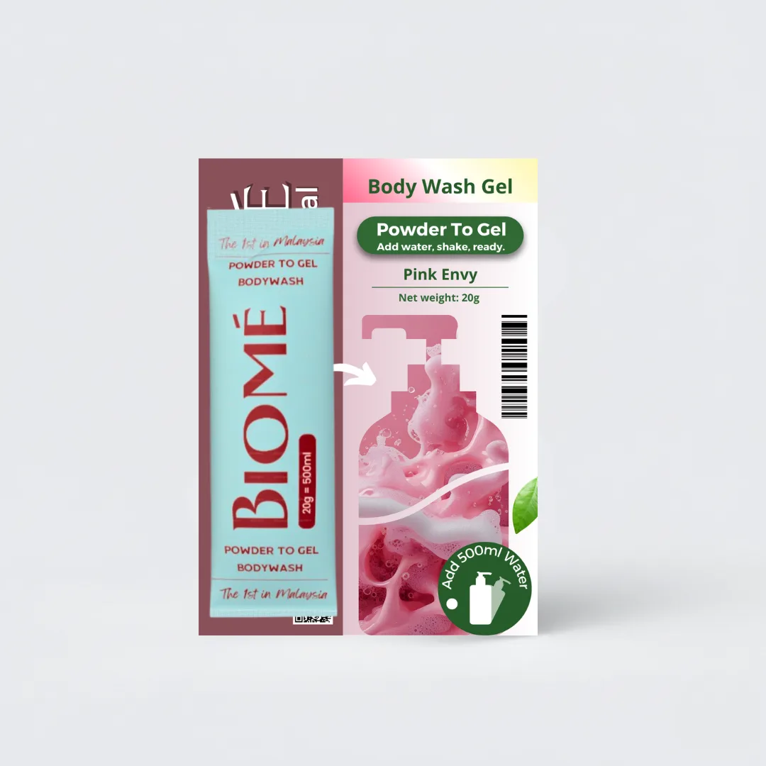 BIOME Powder-to-Gel Bodywash Soap 20g - 500ML - Sabun Mandian | Biodegradable • Skin-Friendly