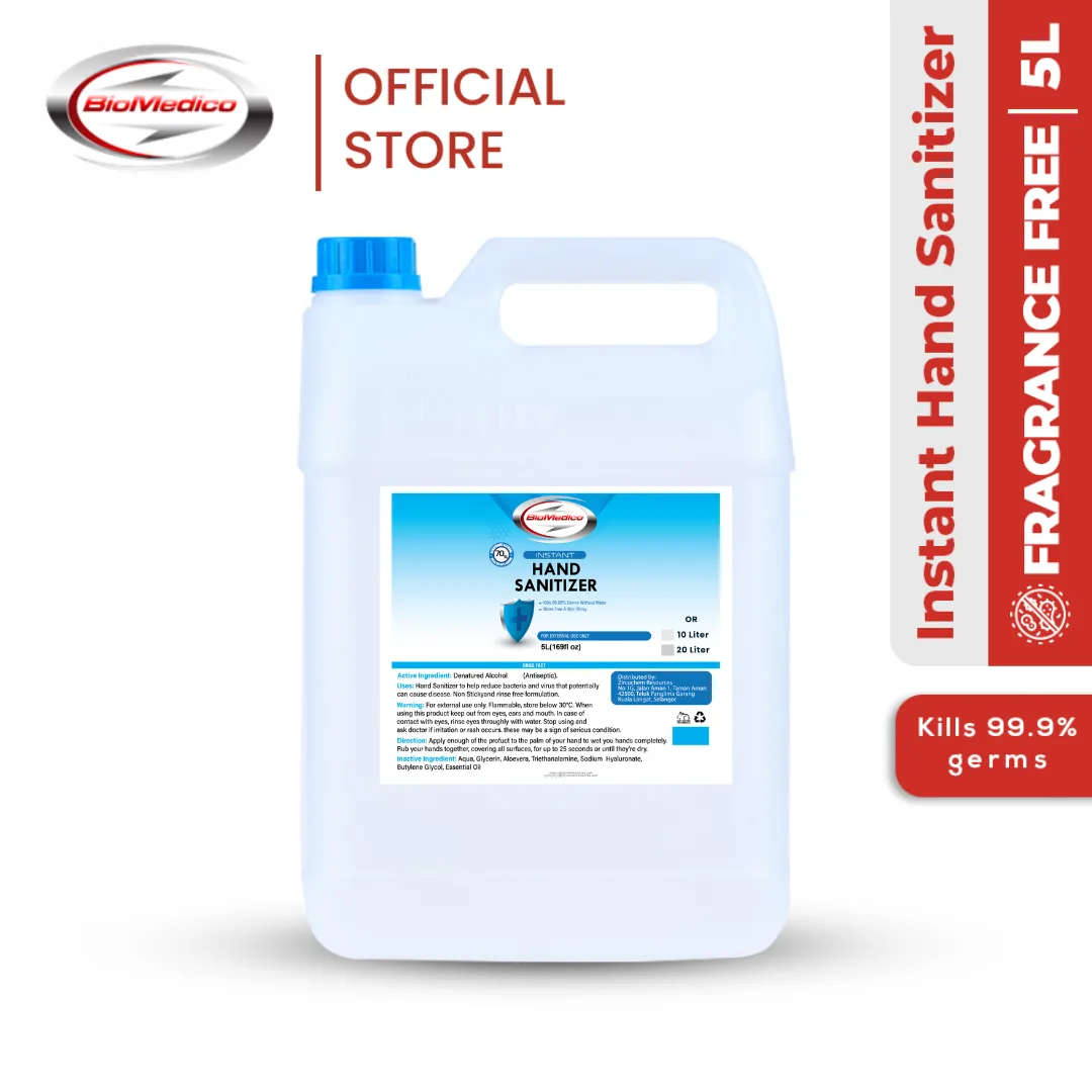 Biomedico Handsanitizer 5L - 70% alcohol Gel or Liquid