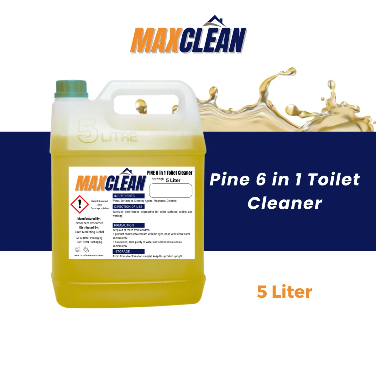 MAXCLEAN Pine 6 in 1 Toilet Cleaner